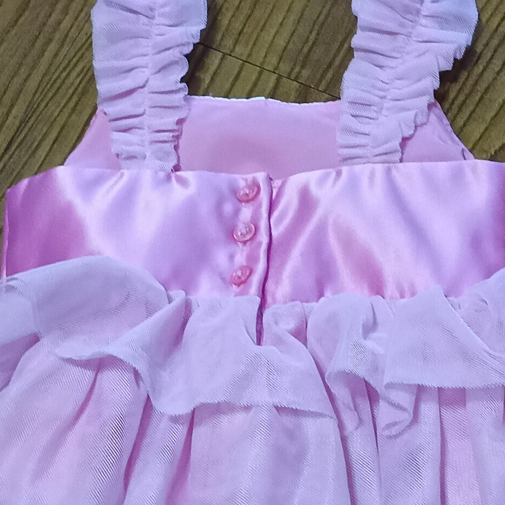 Janie and Jack Elegant Pink Satin Ruffle Dress - Picture 8 of 8